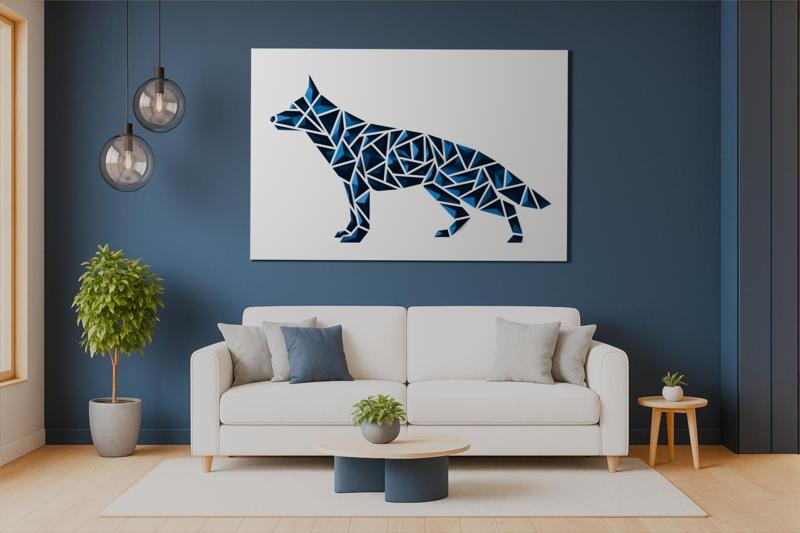 Geometric dog wall art - “German shepherd style”