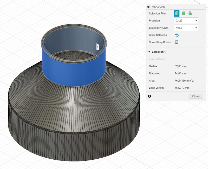 Xtool Inline Duct Fan 150mm to 74mm converter