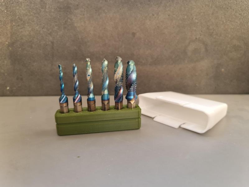 hex thread drill bits organiser box