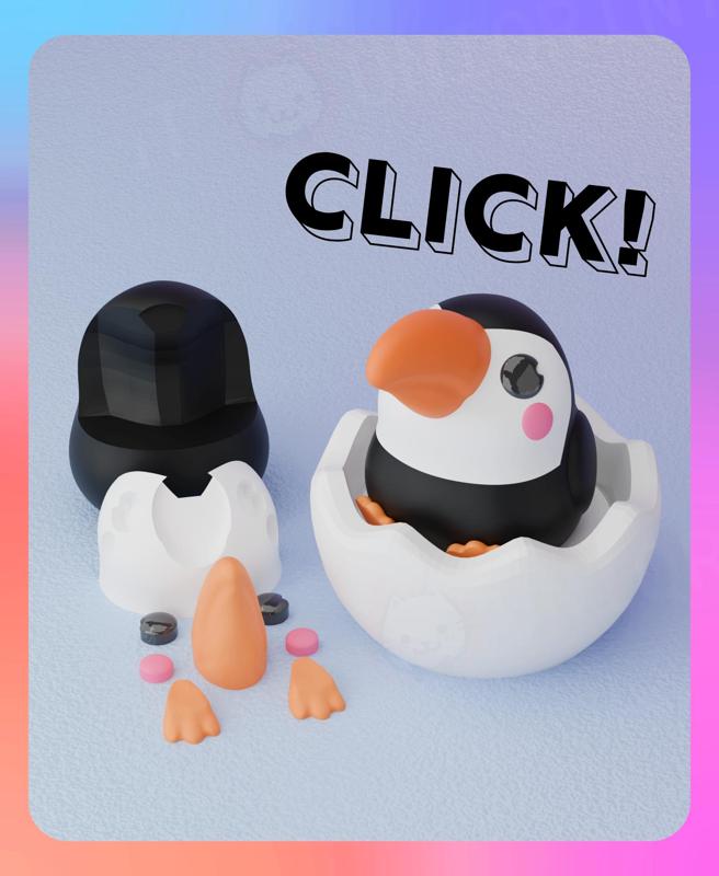 Little Toucan Clicker & Keychain (Separated Parts)