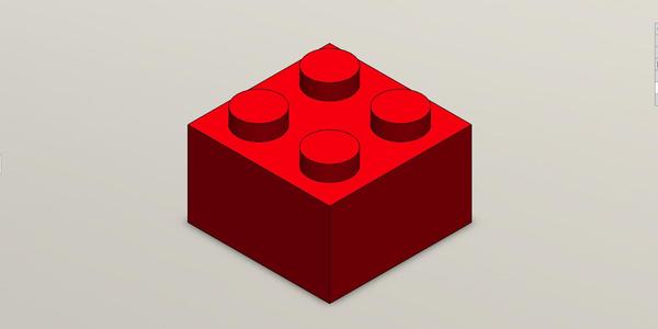 Pieza estilo Lego 2x2