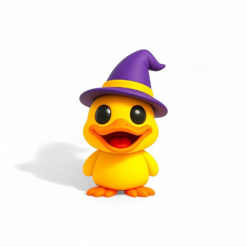 Cubbuu Witchquack – Halloween Cute Chubby Duck STL | Derpy Wizard Bird 3D Printable Figure