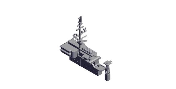 1/700 Scale CV-63 USS Kitty Hawk Island.stl
