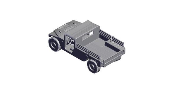 1/87 Scale HMMWV Pickup.stl