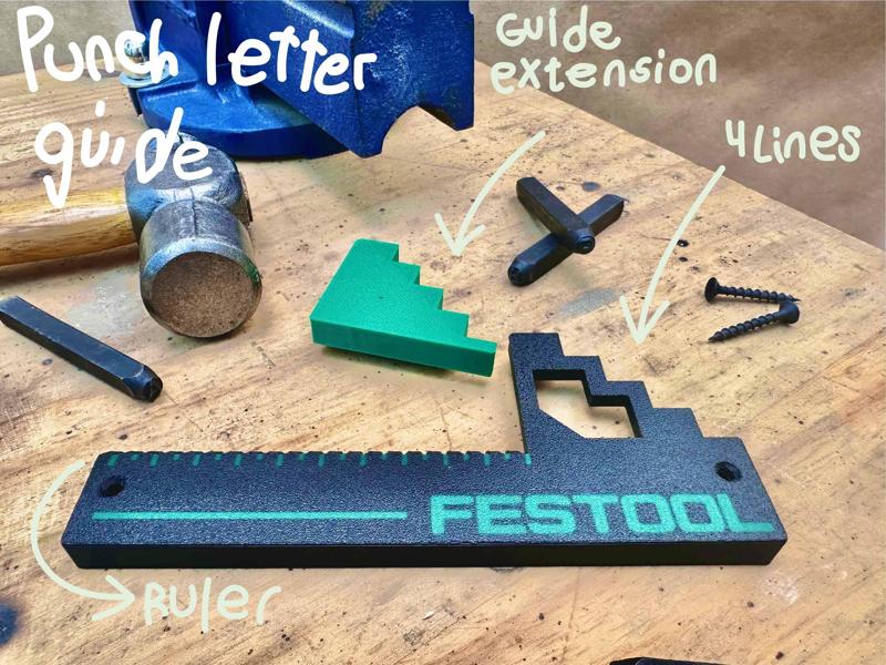 Letter punch Festool guide