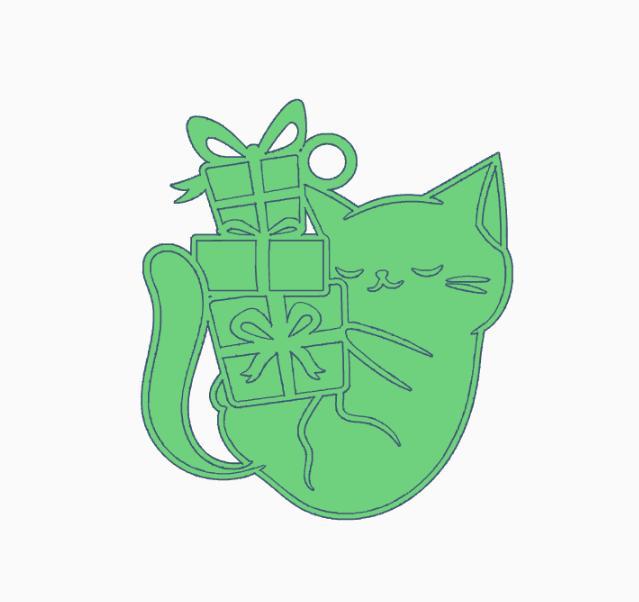 Multicolor Christmas Cat Earring 11.stl