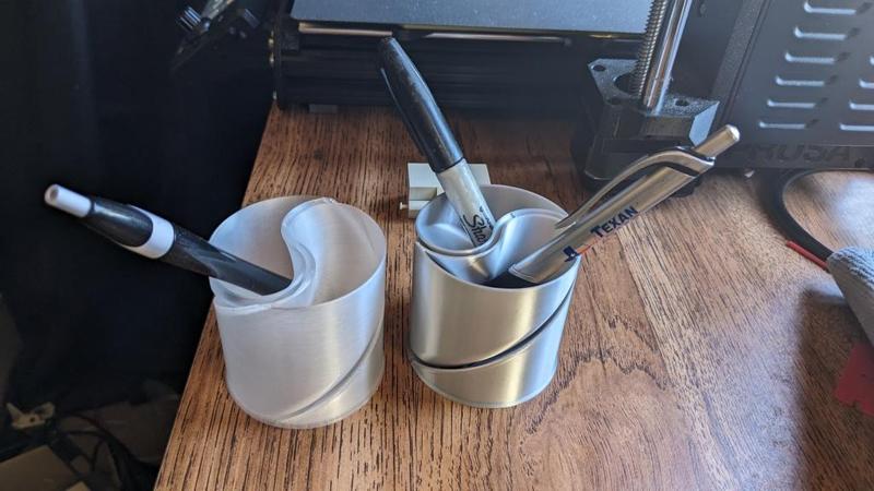 Yin Yang themed dual pencil cup.  