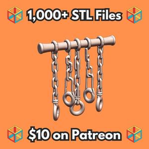 28mm DND Chain Hanger Accessory for Dungeon Terrain MineeForm FDM 3D Print STL File