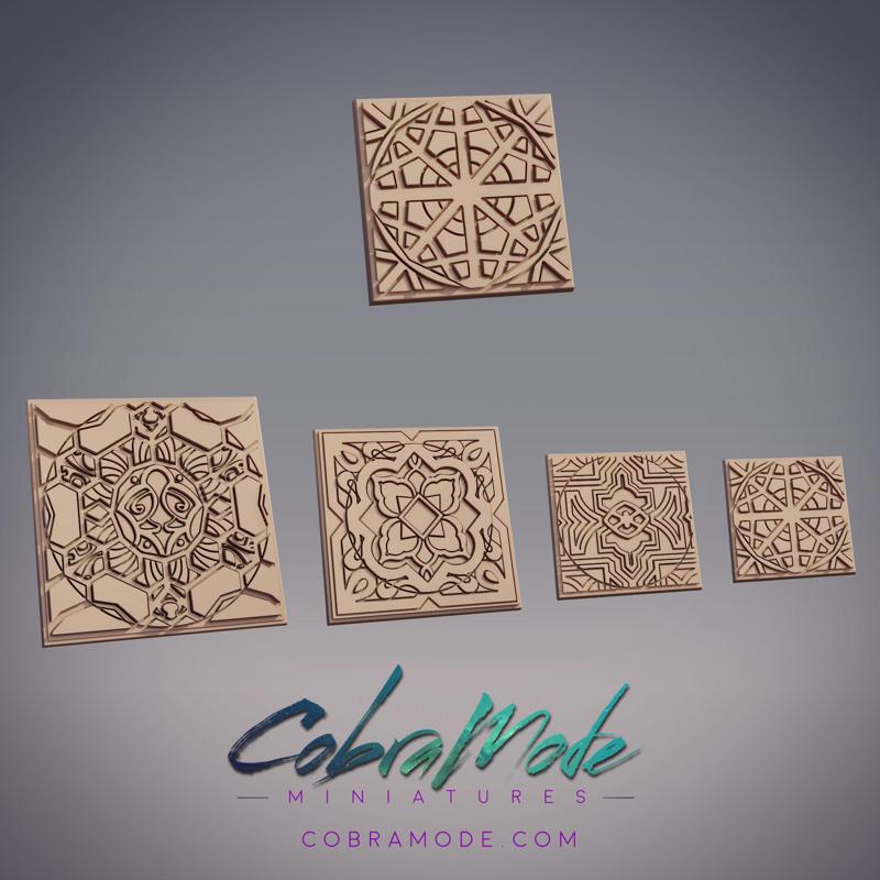 Ornate Emblem Square Base Pack (4pcs)