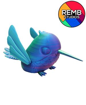 Flexi Hummingbird Remb Studios, STL file for 3D printing, STL print files, Print in Place
