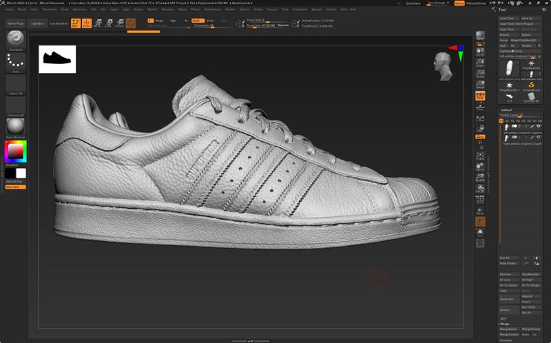 3D PRINT adidas originals Superstar J  Highpoly mesh
