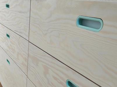 minimalist furniture handle with router jig