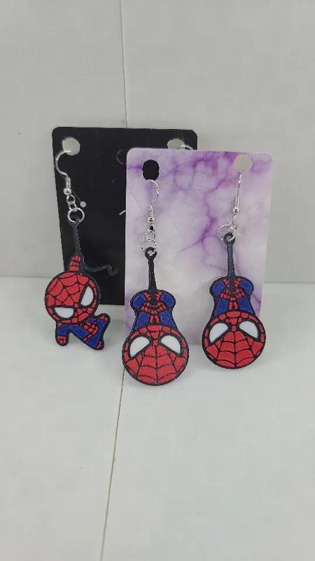 3 Spiderman Earrings/ Keychains   
