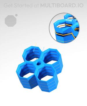 2x2 Multiboard Corner Tile - x4 Multi-Material Stack