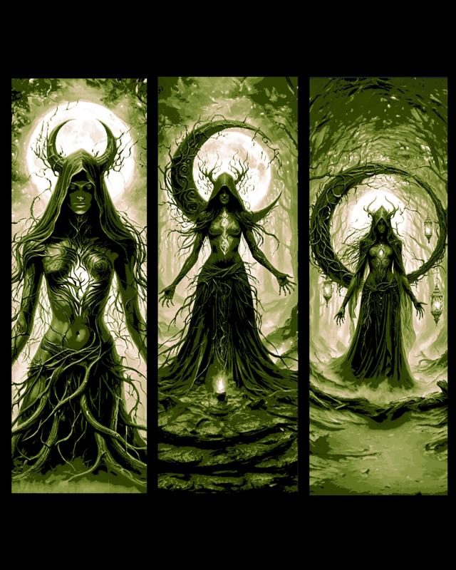 The spells cast by the Moon Witch at Night - Set of bookmarks