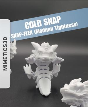Cold Snap, Winter Dragon Child - Articulated Snap-Flex Fidget by Mimetics3D