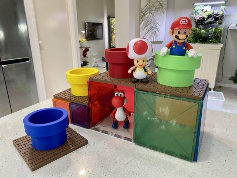 Connetix Magnetic Tile - Mario Warp Pipes