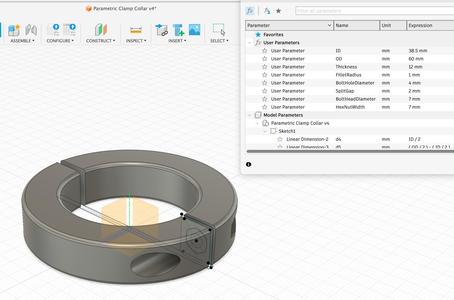 Parametric Clamp/Shaft Collar (Fusion 360)