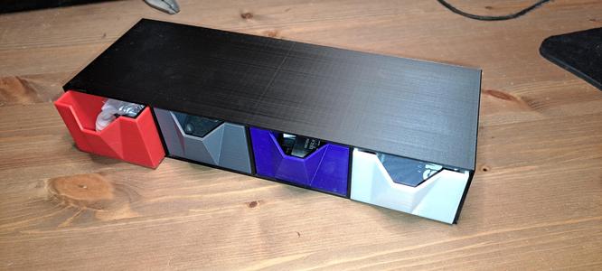 Desk storage sideways