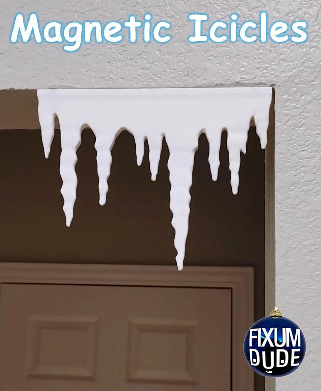 Magnetic (or stick on) Icicle decoration for doors or windows
