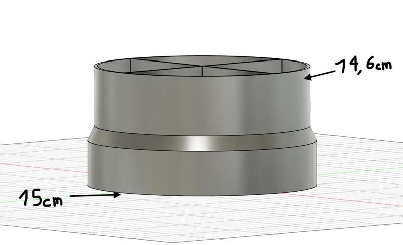 conduct adaptator 15cm to 14.6 cm with reinforcement   
