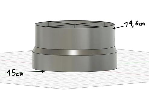 conduct adaptator 15cm to 14.6 cm with reinforcement   