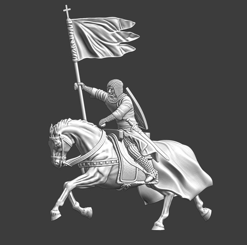 Medieval Banner Knight charging