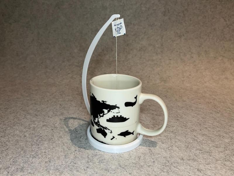 Tea bag cup holder hook