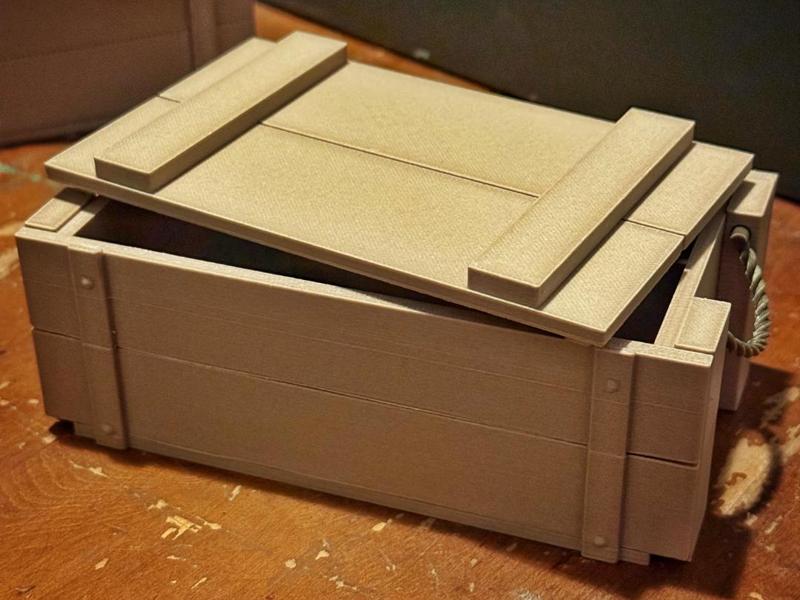 Wooden Ammo Crate with Rope Handles