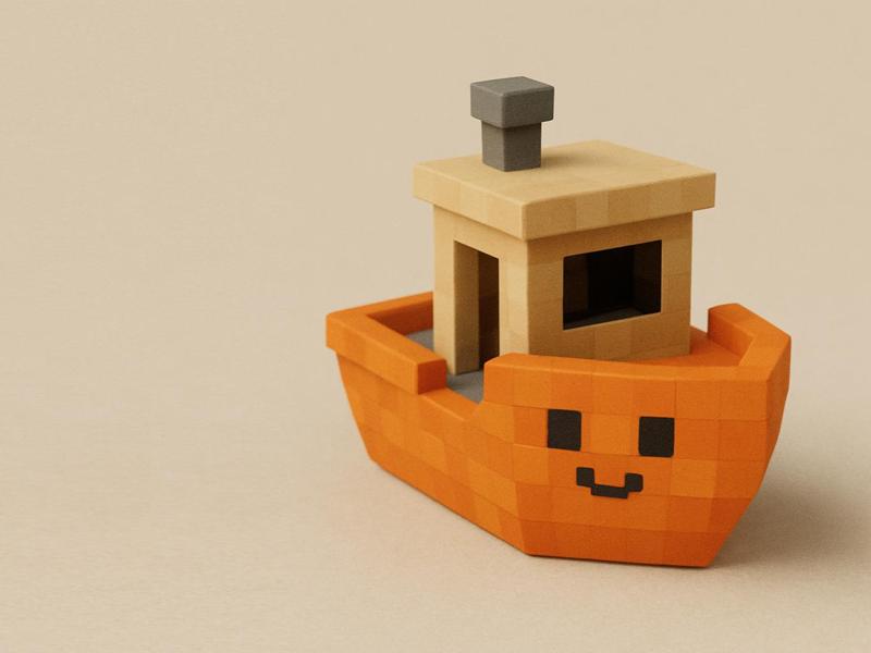 Voxel Benchy – Cute Pixel Boat