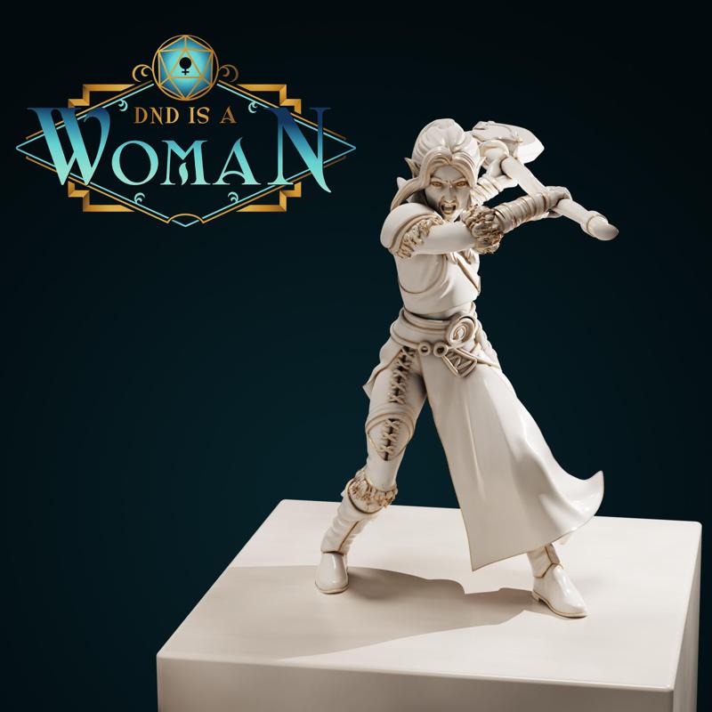 Elf Barbarian - Dahana Willowspirit - 28/32mm and 75mm