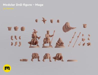 Modular magnetic DnD figure - Mage