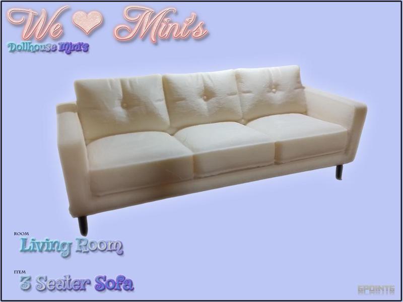 Dollhouse - 3 Seater Leather Sofa 1:18 & 1:12