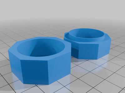 Octagonal Billiard chalk holder for round billiard chalk with height control disc.