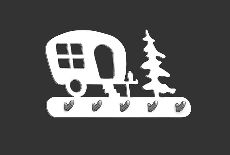 Caravan wall key hooks