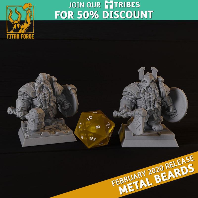 Warriors - Metal Beards - Titan Forge Miniatures February 2020
