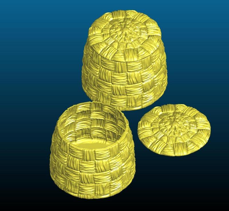 Wicker basket hollow, fish basket hollow - Remix