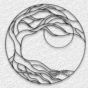 tree moon stained glass wall art minimalist home decor