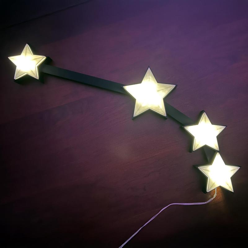 Aries Zodiac Constellation Lamp or Wall Art – 3D Printable STL File Wall Light Decor, Snap-Together 