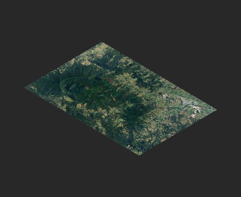 3d terrain model of location - Mt Warning Murwillumbah