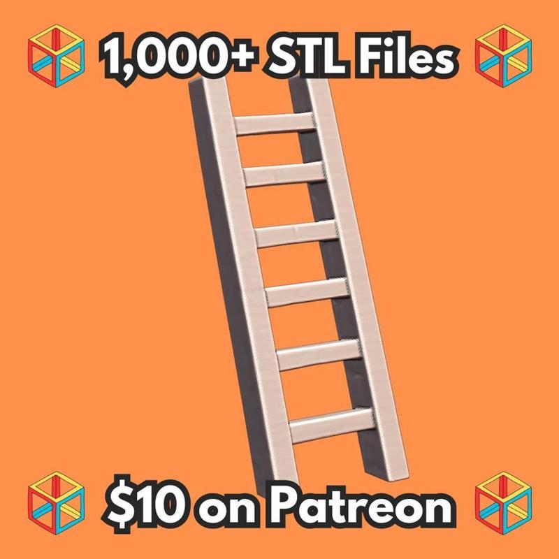 28mm DND Simple Wooden Ladder Model MineeForm FDM 3D Print STL File