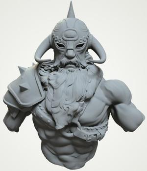 barbarian warrior bust