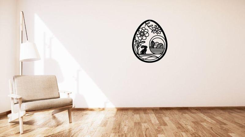 Bunny and flowers Easter window decoration