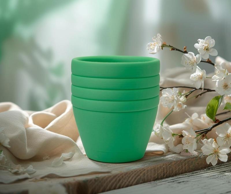 Ripple Nest Vase – Modern Decorative Vase in Vibrant Green