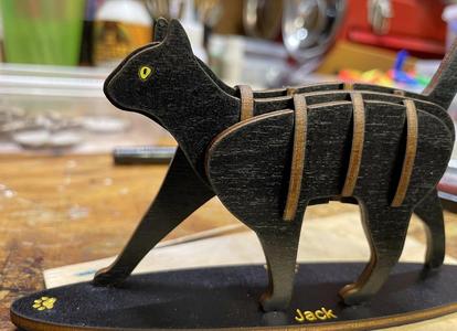 Laser Cut Cat with Base