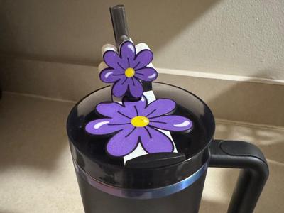 Flower Stanley Cup Plate and Straw Topper