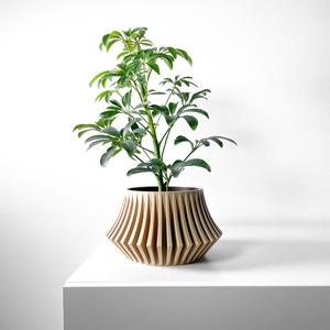 The Jasen Planter Pot with Drainage Tray & Stand: Modern and Unique Home Decor for Plants and Succulents  | STL File