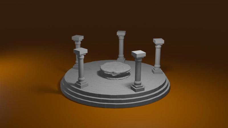 Circle of the Elders – Ancient Temple Platform with Pillars (3D Printable Terrain)