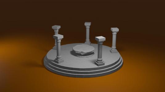 Circle of the Elders – Ancient Temple Platform with Pillars (3D Printable Terrain)