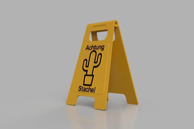 Achtung Kaktus Aufstellschild   